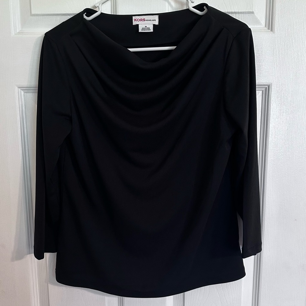 NWOT KORS Michael Kors Cowl Neck Dress Shirt M